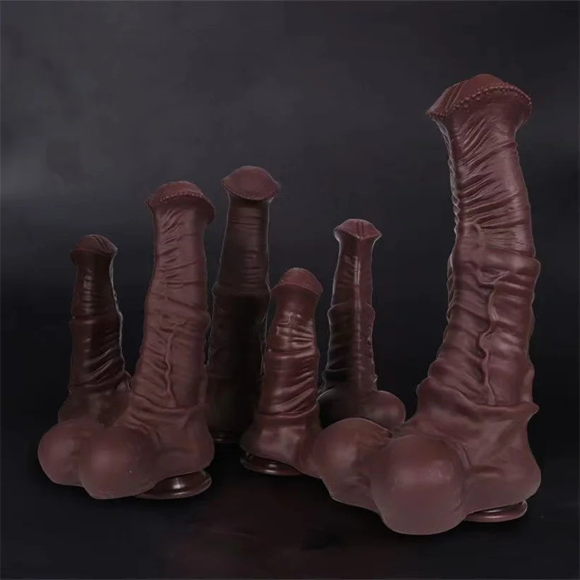 Líquido Silicone Gigante Cavalo Dildo Realista Monstro Dildo Animal Pênis Adulto Próstata Estimulação Anal Dilator