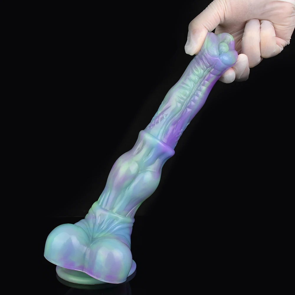 Dildo de Cavalo Realista para Mulheres e Homens, Pênis Animal Enorme, Brinquedo do Sexo de Silicone, Anal Plug com Ventosa, 9,8 in