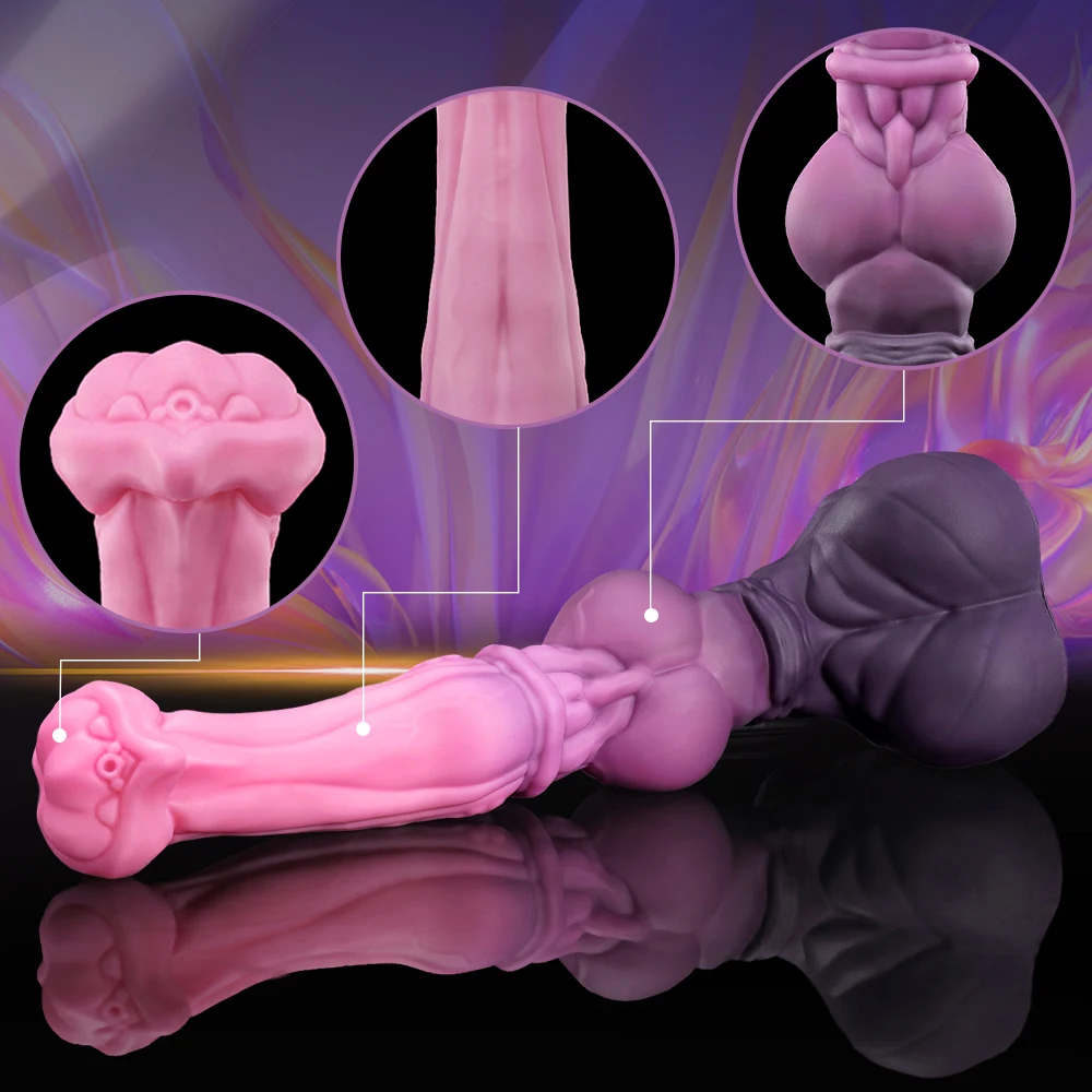 SWISOK Squirting Horse Knot Silicone Dildo Fantasia Ejaculação Dildo, Plug Anal, Pênis Falso, Brinquedos Sexuais Adultos Platina para Homens e Mulheres