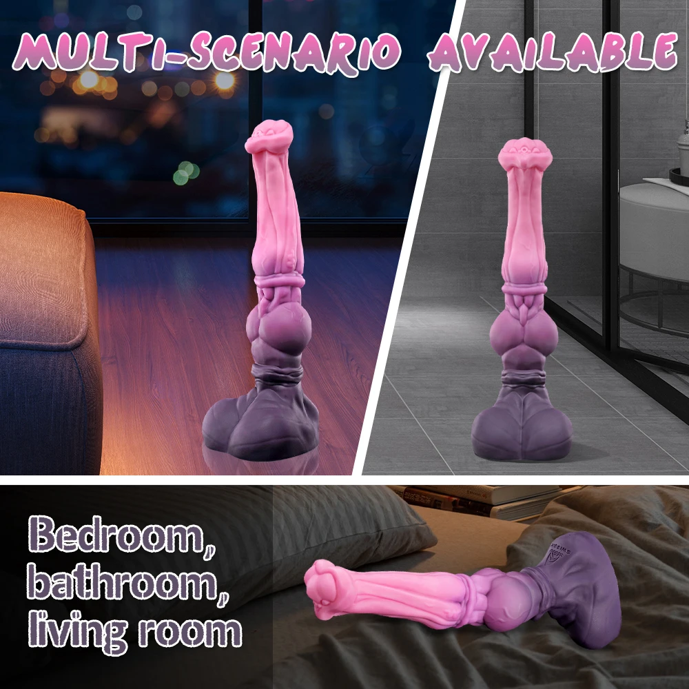 SWISOK Squirting Horse Knot Silicone Dildo Fantasia Ejaculação Dildo, Plug Anal, Pênis Falso, Brinquedos Sexuais Adultos Platina para Homens e Mulheres