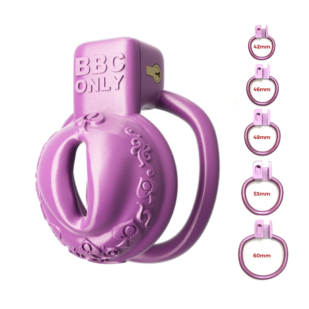 BBC ONLY Blue Pussy Vagina Chastity Cage Lock Penis Cage Bondage Belt Fetish Gay Ladyboy Sissy BDSM Sex​ Toy for A Men