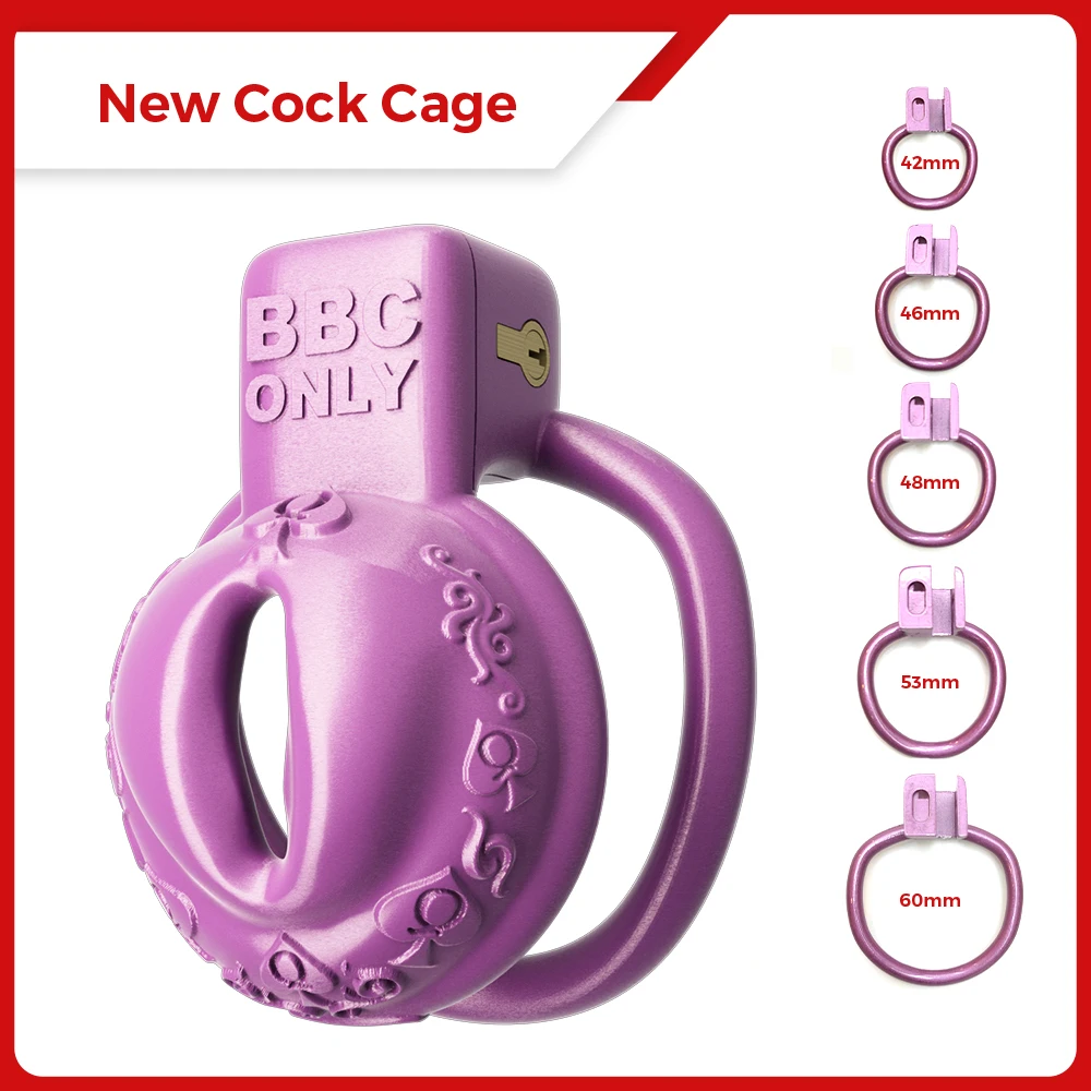 BBC ONLY Blue Pussy Vagina Chastity Cage Lock Penis Cage Bondage Belt Fetish Gay Ladyboy Sissy BDSM Sex​ Toy for A Men