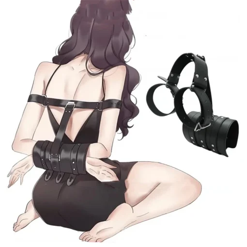 Algemas de couro erótico Bondage para casais, Armbinder BDSM, Restraint Braços atrás Straitjacket traseiro, brinquedos sexuais para adultos, escravo