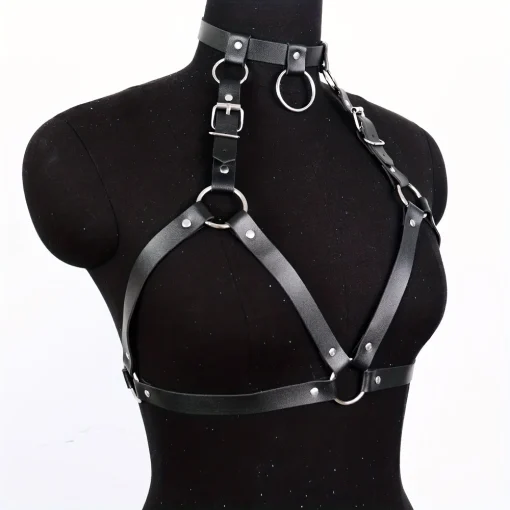 Espartilho de couro para mulheres, BDSM Bondage, roupas de fetiche gótico, roupa Rave Festival, cinto sexy