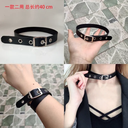 Gargantilha punk punk de couro pu, gargantilha com colar harajuku, bracelete artesanal de corte, joia e pulseira para pescoço, em oferta, 2021