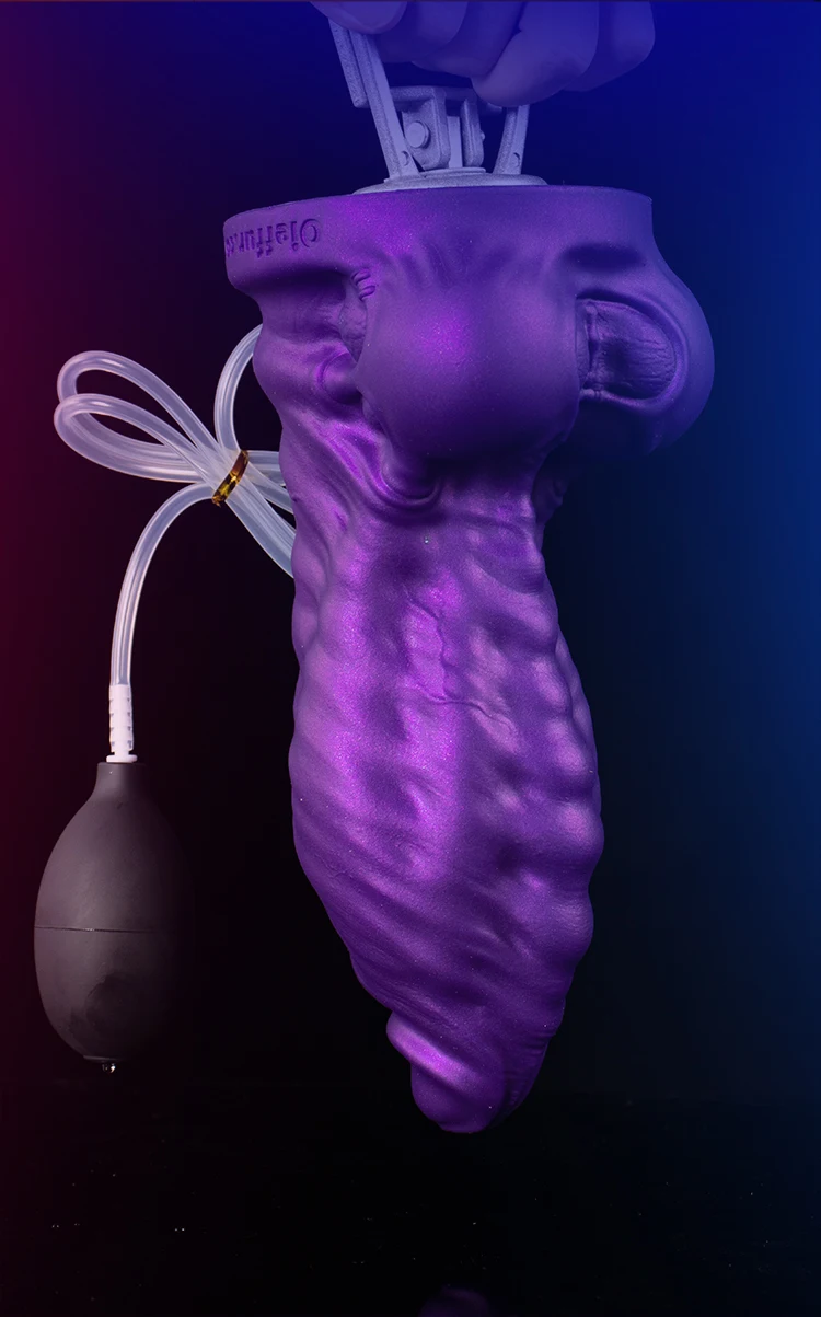 Oieffur Grande Ejaculação Vibrador Com Enema Bola Esguicho Líquido Roxo Esguichando Pênis Com Ventosa Brinquedos Sexuais Para Homens E Mulheres