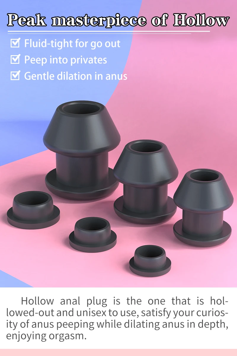 Plugue anal grande com plug anal oco, plugue de silicone tpe para bunda, tamanhos s/m/l/xl/xxl, brinquedo sexual anal, expansível ânus, ferramentas para limpeza