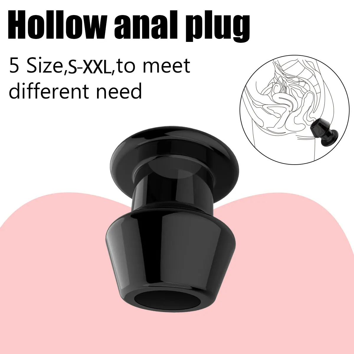 Plugue anal grande com plug anal oco, plugue de silicone tpe para bunda, tamanhos s/m/l/xl/xxl, brinquedo sexual anal, expansível ânus, ferramentas para limpeza