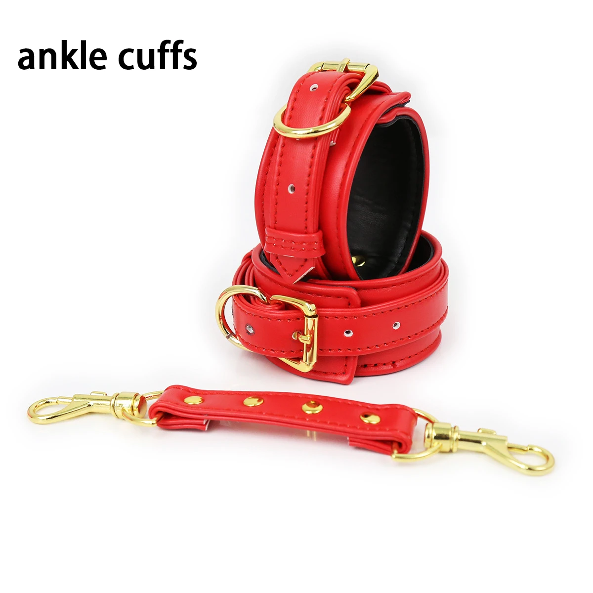 red ankle cuffs