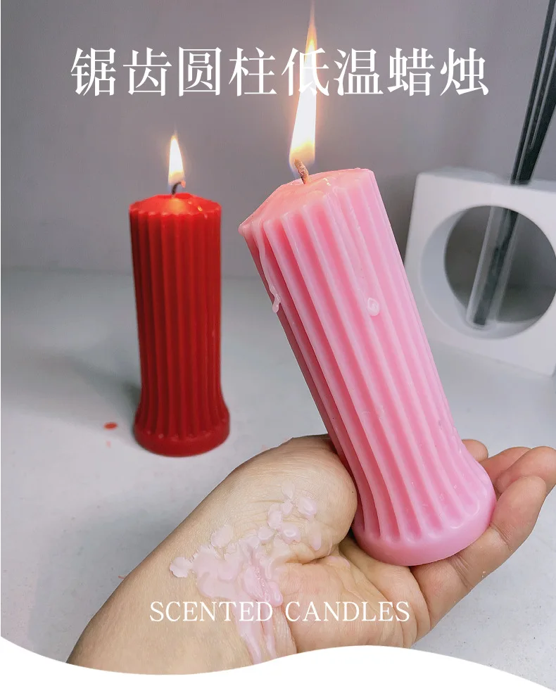 Vela anti-queima de cera de baixa temperatura, 48 ° Drop Candles Velas cilíndricas de baixa temperatura