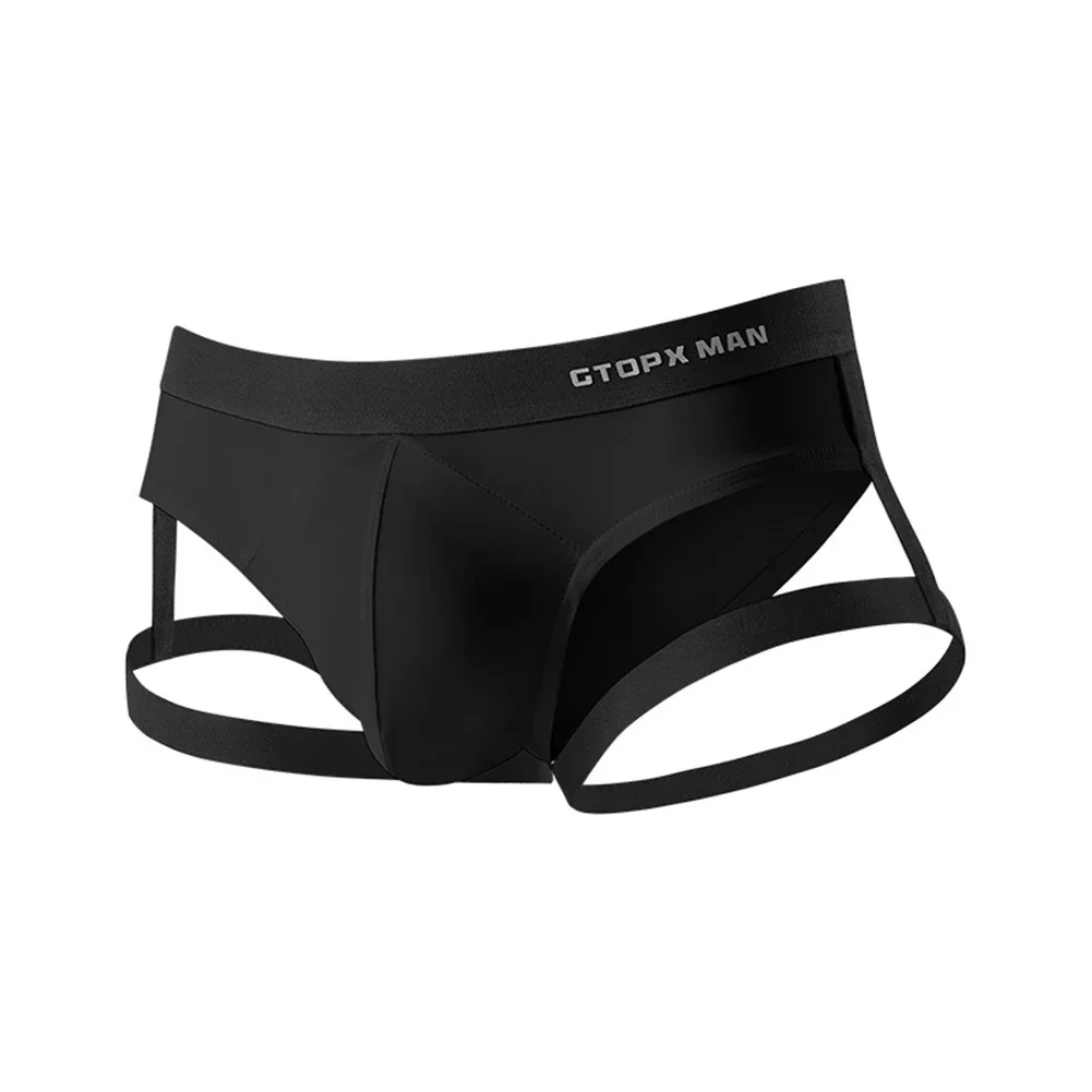 Cuecas jockstrap masculinas, roupa íntima com suspensórios, costas nuas, cintura baixa, tanga em u, bolsa convexa, lingerie sólida erótica