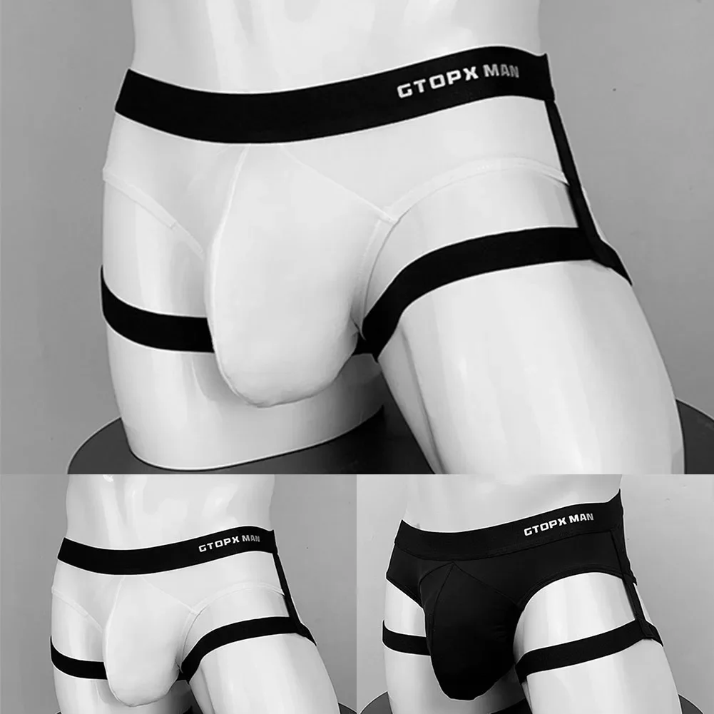 Cuecas jockstrap masculinas, roupa íntima com suspensórios, costas nuas, cintura baixa, tanga em u, bolsa convexa, lingerie sólida erótica