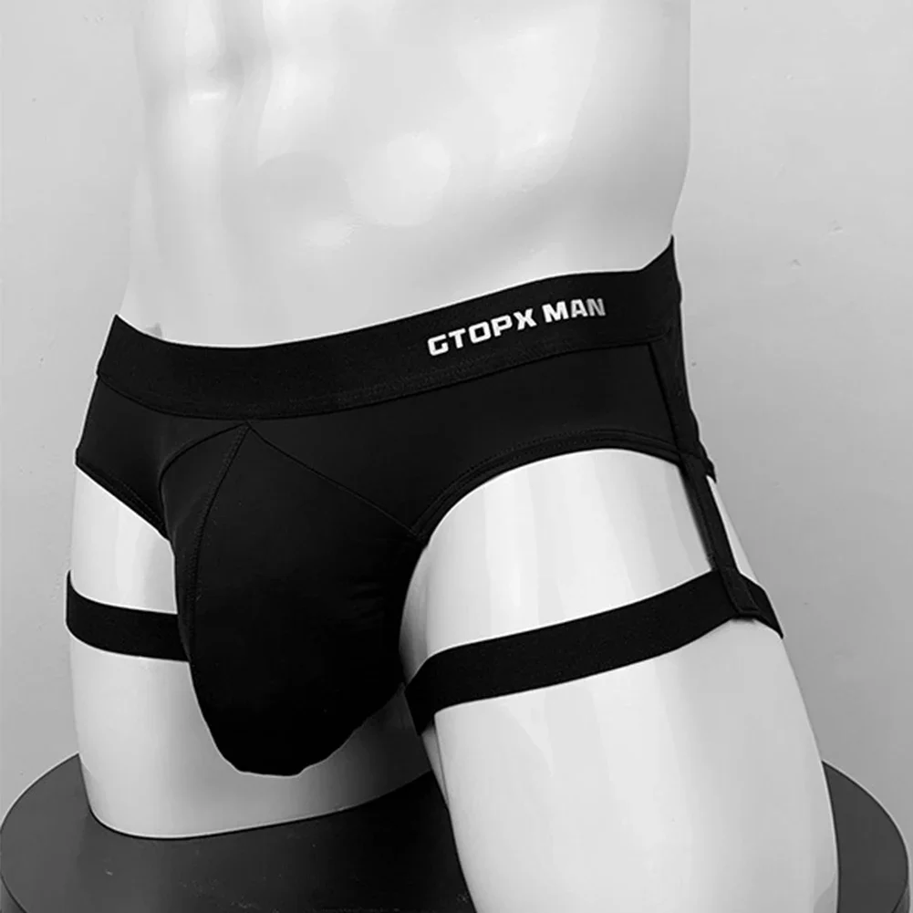 Cuecas jockstrap masculinas, roupa íntima com suspensórios, costas nuas, cintura baixa, tanga em u, bolsa convexa, lingerie sólida erótica