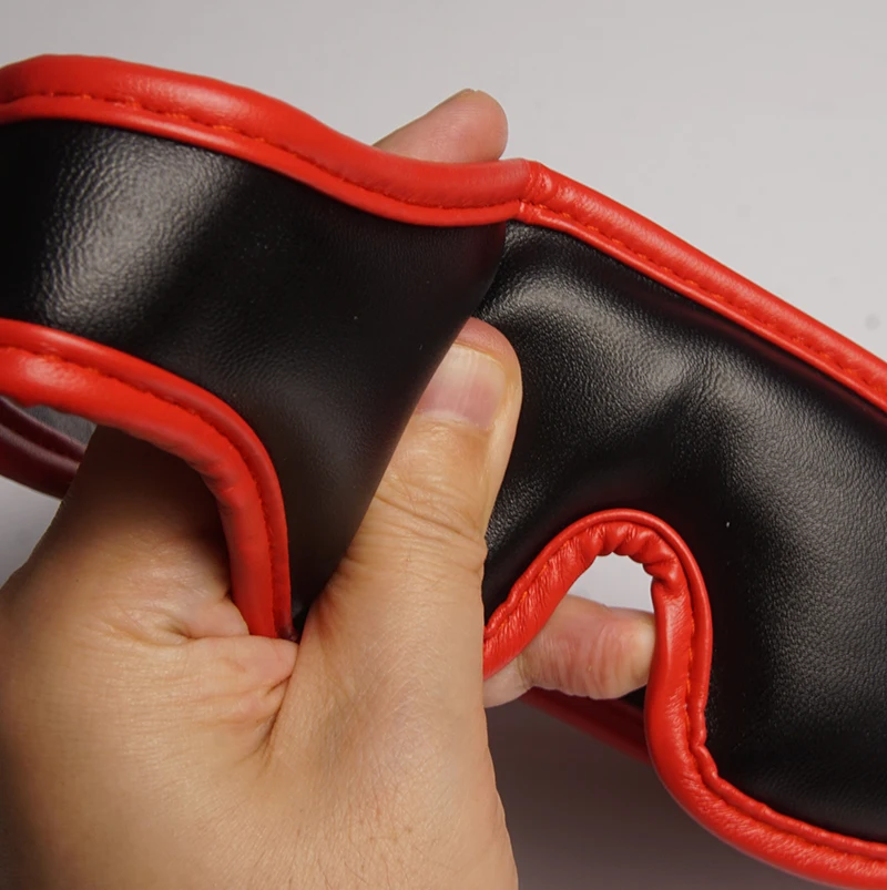 Leather Bondage Curved Blindfold,BDSM Soft Padded Cover Eye Mask,Sex Toys for Couples,Adult Games,Slave Eyemask,Restraints