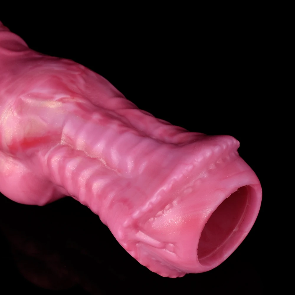 FAAK Silicone Horse Knot Penis Sleeve Fantasy Sheath Cock Enlargement & Extender Head Open Hollow Dildo Sex Toys For Men