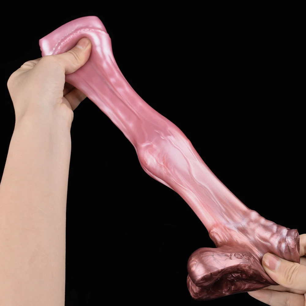 FAAK Silicone Horse Knot Penis Sleeve Fantasy Sheath Cock Enlargement & Extender Head Open Hollow Dildo Sex Toys For Men