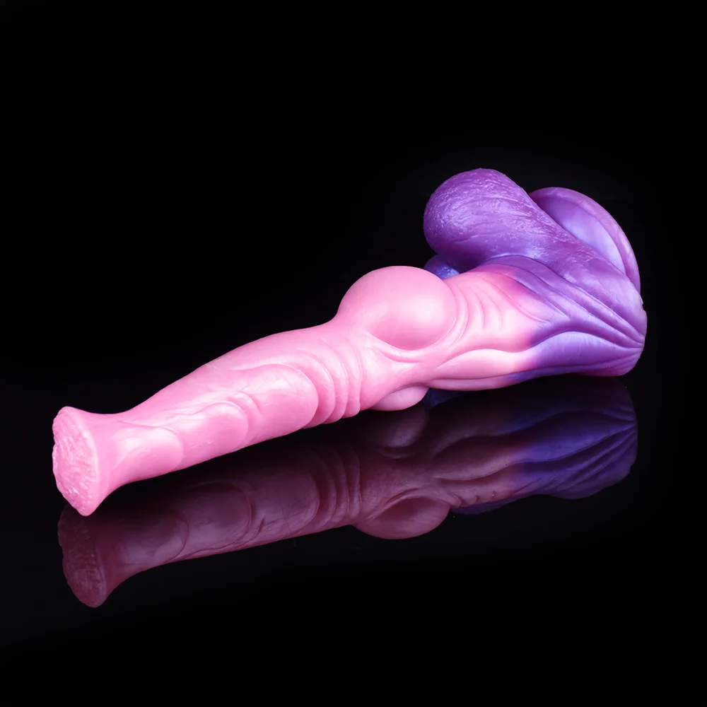 FAAK Silicone Long Realistic Animal Penis Fantasy Knot Horse Dildo With Suction Cup Sex Toys For Women Masturbator Adult Games