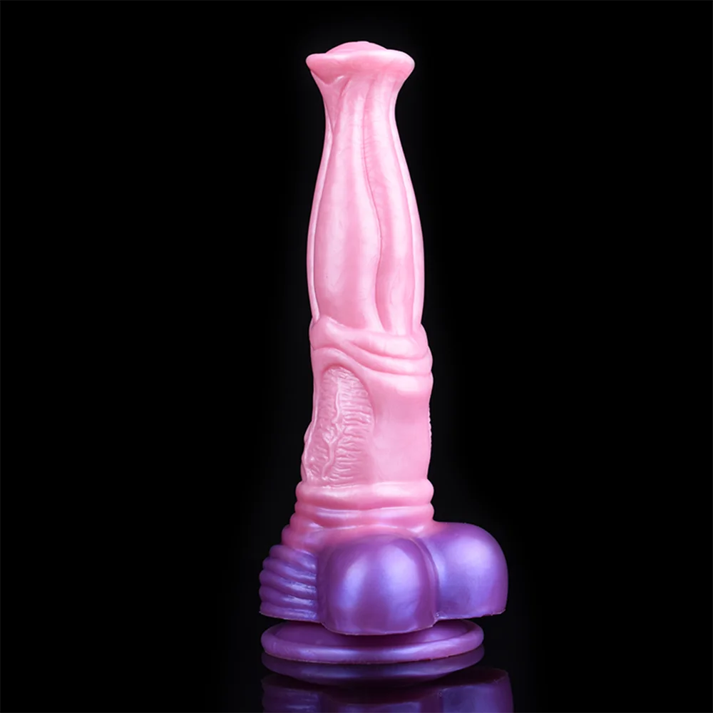 FAAK Silicone Long Realistic Animal Penis Fantasy Knot Horse Dildo With Suction Cup Sex Toys For Women Masturbator Adult Games