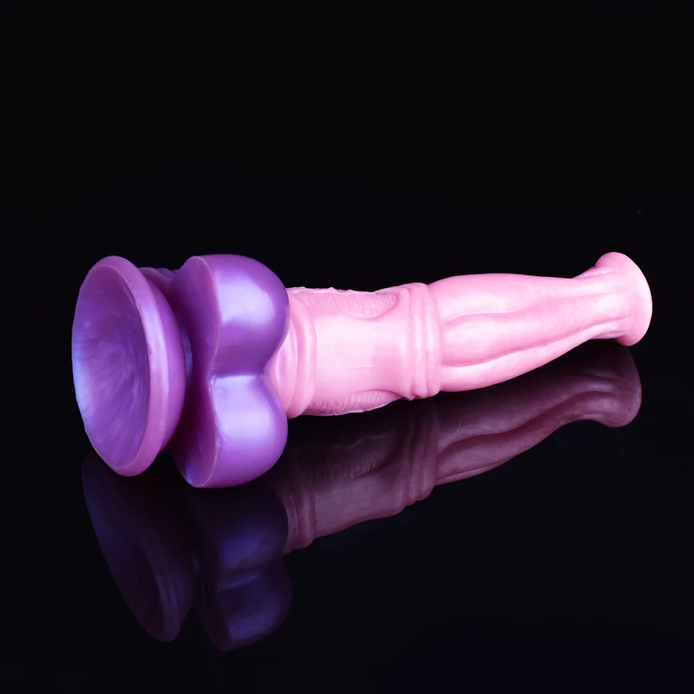 FAAK Silicone Long Realistic Animal Penis Fantasy Knot Horse Dildo With Suction Cup Sex Toys For Women Masturbator Adult Games