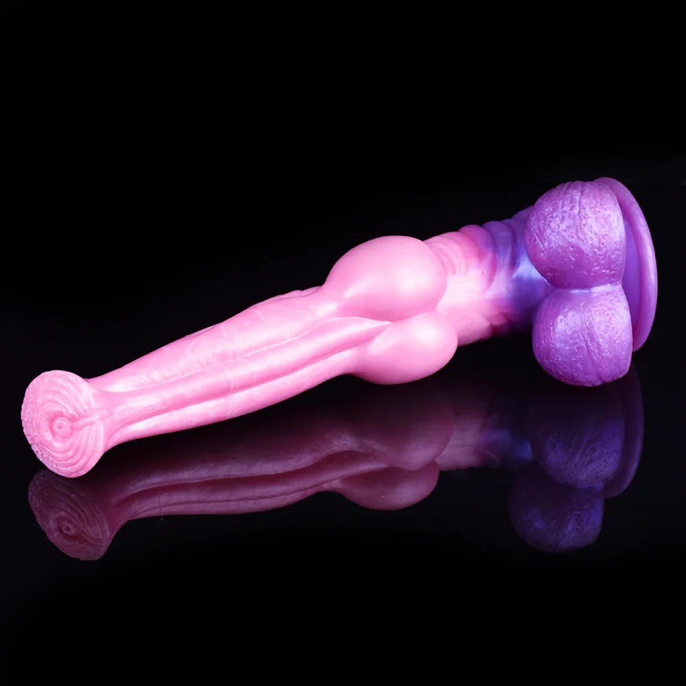 FAAK Silicone Long Realistic Animal Penis Fantasy Knot Horse Dildo With Suction Cup Sex Toys For Women Masturbator Adult Games