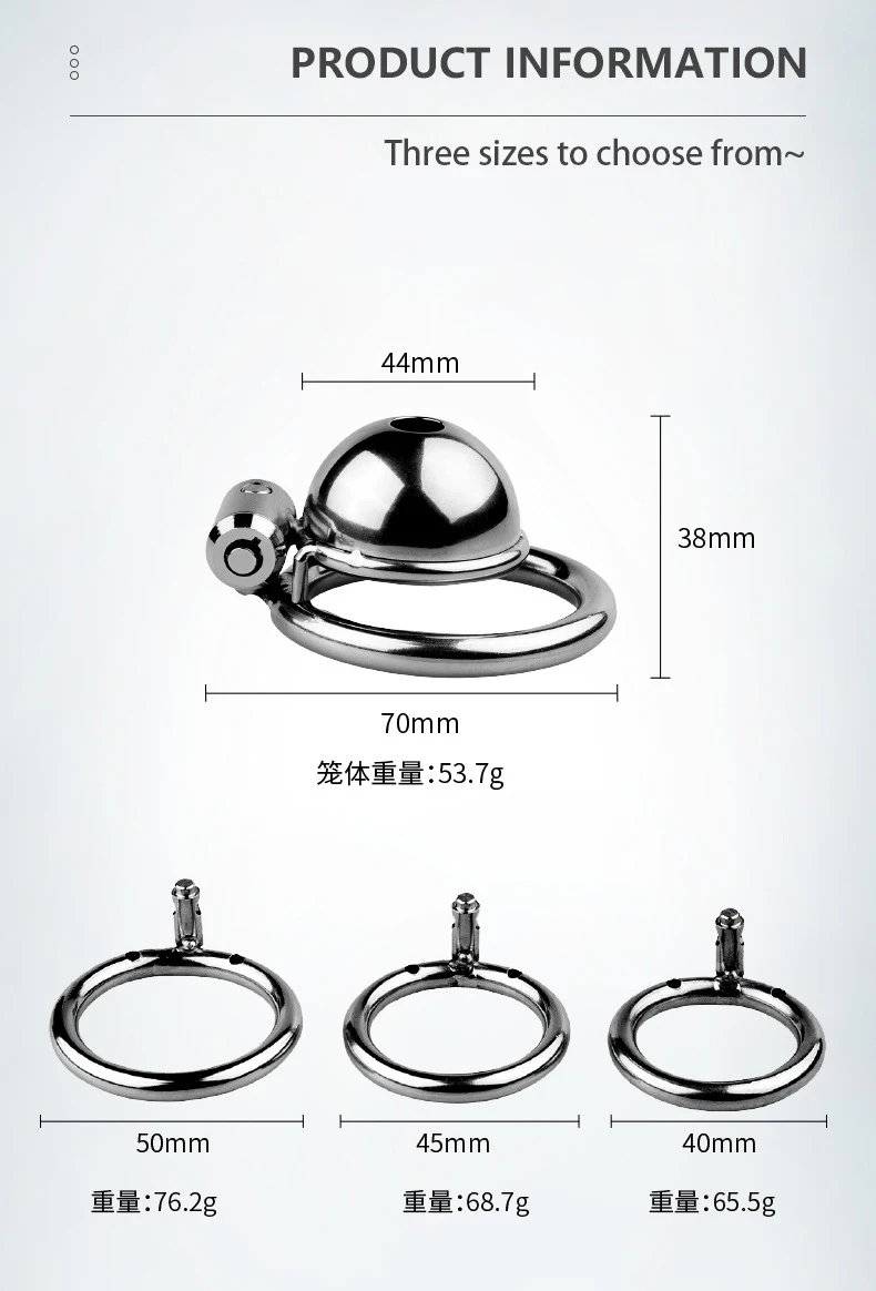 Metal Round Cap Chastity Lock Male Go Away SM Sex Toys Bondage To Prevent Cheating Stainless Steel Restriction Chastity Cage