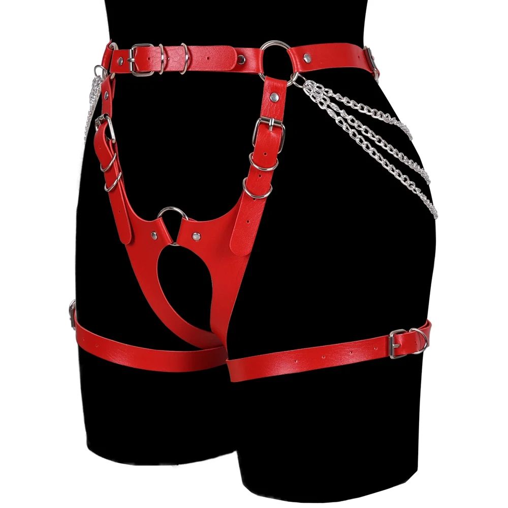 Luxury Harness For Leather Garter Gothic Sexy Lingerie Sword Belt Bondage Punk Fetish Erotic Stocking Chain Accessories Leg Band