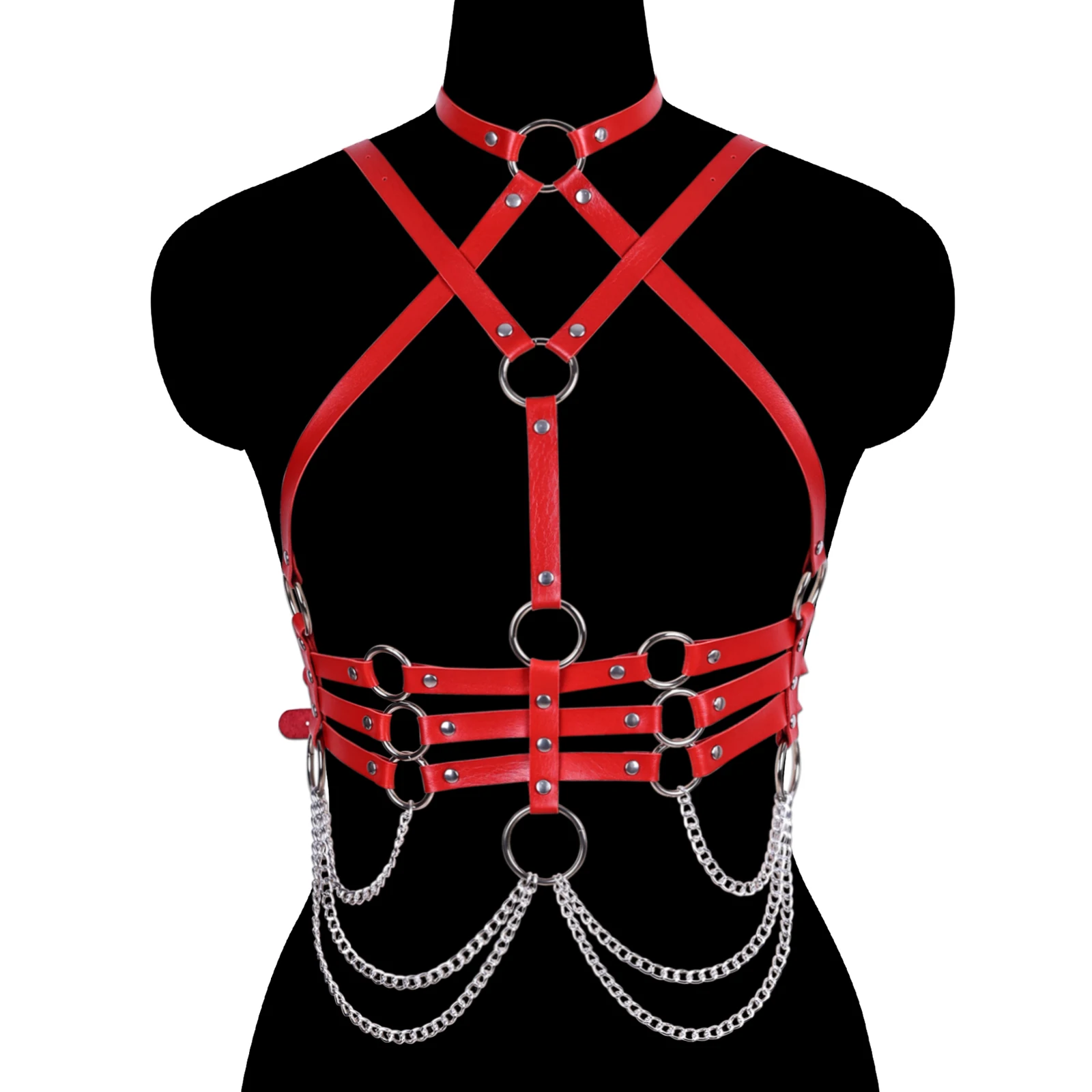 Leather Bondage Harness Bra Punk Dance Rave Wear Belt Sexy Lingerie Erotic Accessories Body Stockings Garter Belt Goth Harness