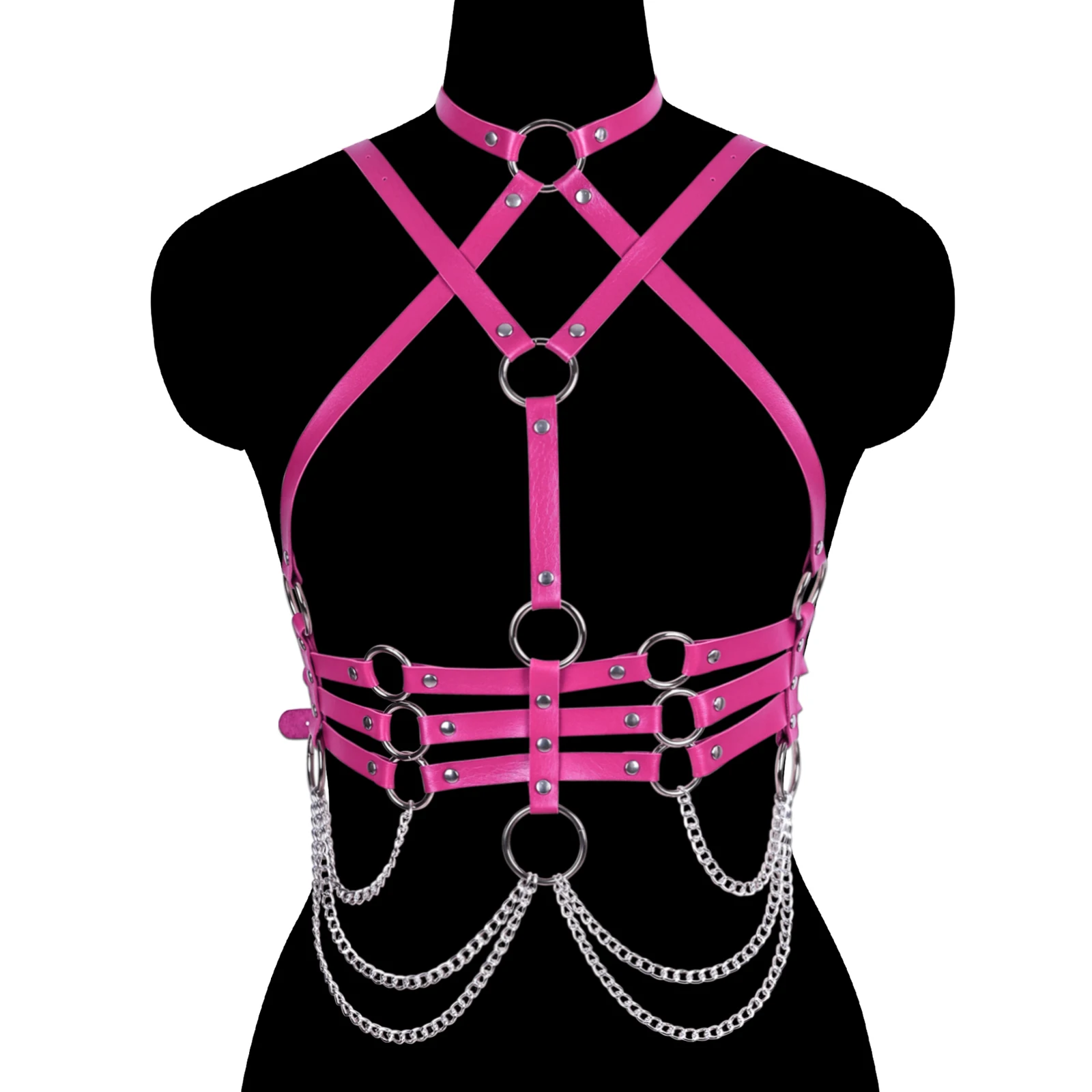 Leather Bondage Harness Bra Punk Dance Rave Wear Belt Sexy Lingerie Erotic Accessories Body Stockings Garter Belt Goth Harness