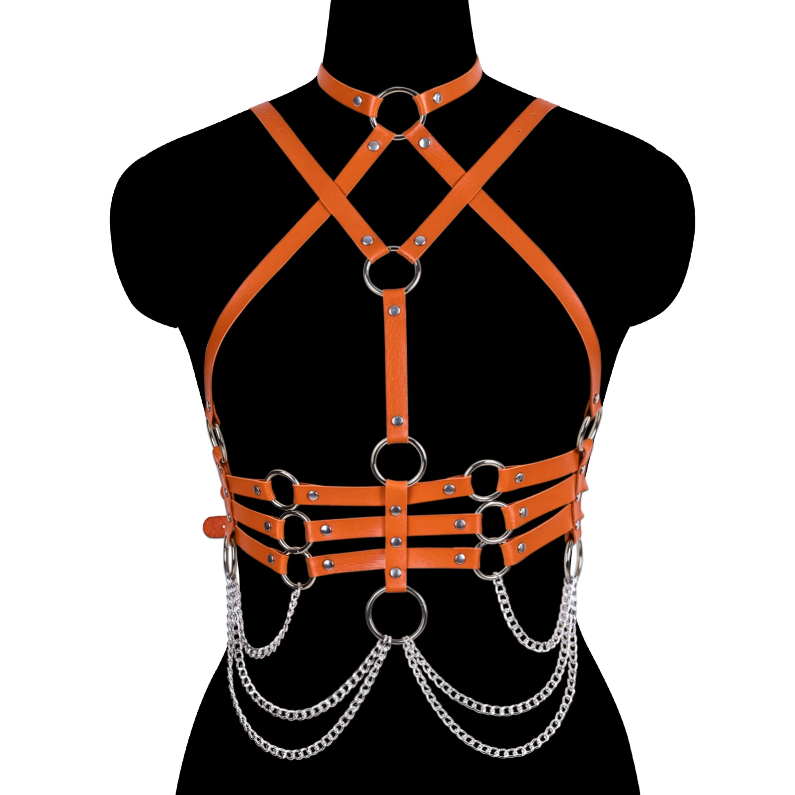 Leather Bondage Harness Bra Punk Dance Rave Wear Belt Sexy Lingerie Erotic Accessories Body Stockings Garter Belt Goth Harness