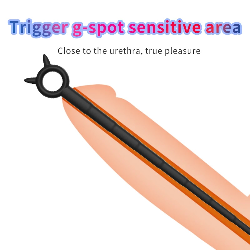 Silicone Horse Eye Stick Penis Plug Urethra Beads Urethral Stimulator Sounding Urethral Masturbation Climax Sex Toys for Men