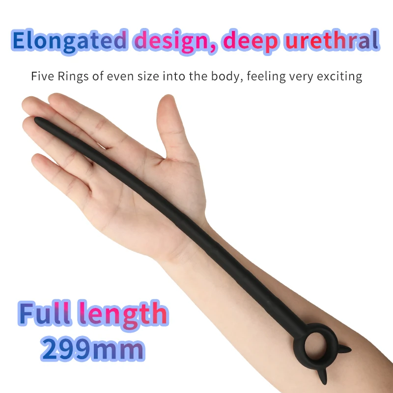 Silicone Horse Eye Stick Penis Plug Urethra Beads Urethral Stimulator Sounding Urethral Masturbation Climax Sex Toys for Men