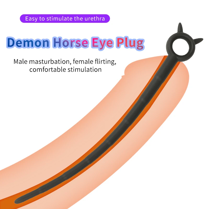 Silicone Horse Eye Stick Penis Plug Urethra Beads Urethral Stimulator Sounding Urethral Masturbation Climax Sex Toys for Men