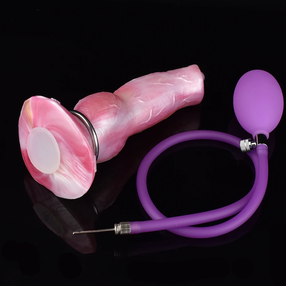 FAAK Silicone Inflatable Anal Plug Fantasy Dildos With Suction Cup Sex Toys For Women Men Adult Games Female masturbator