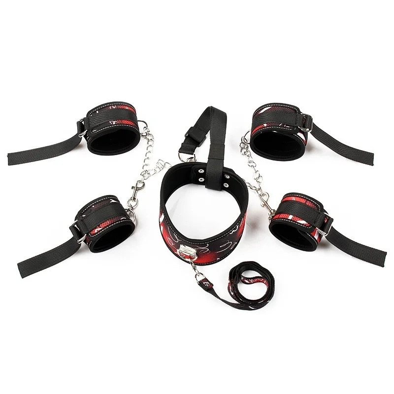 Fetish Anti Back Connection Collar Handcuffs Sex Bondage Set Restraint SM Slave Sex Toy For Couples Erotic Products