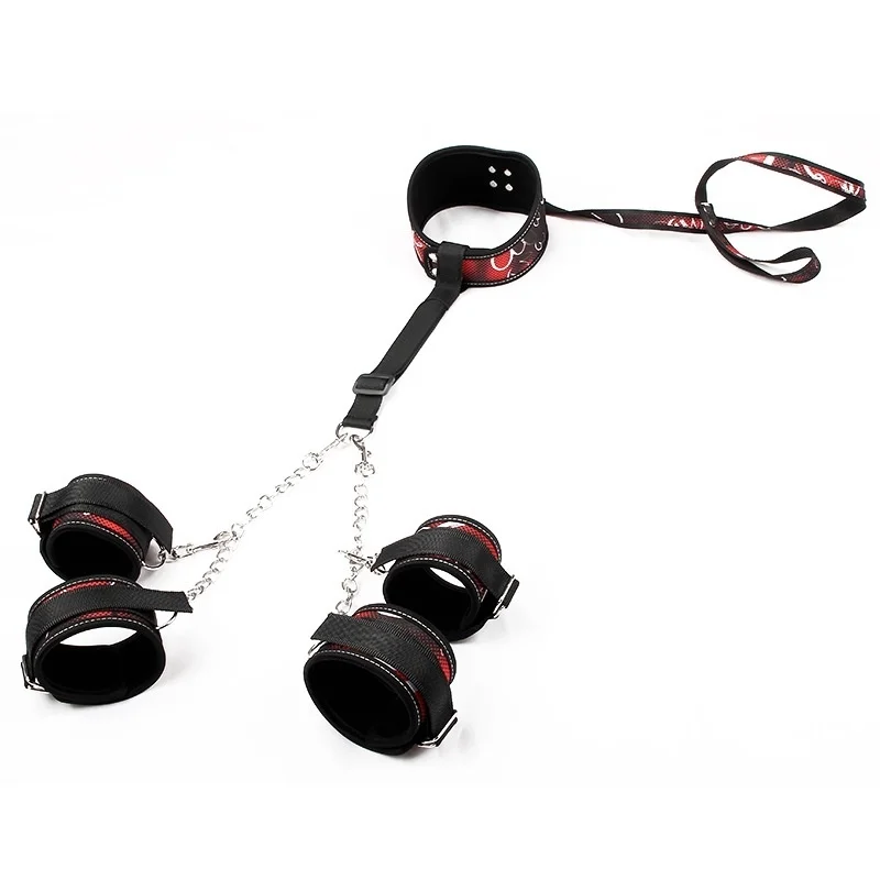 Fetish Anti Back Connection Collar Handcuffs Sex Bondage Set Restraint SM Slave Sex Toy For Couples Erotic Products