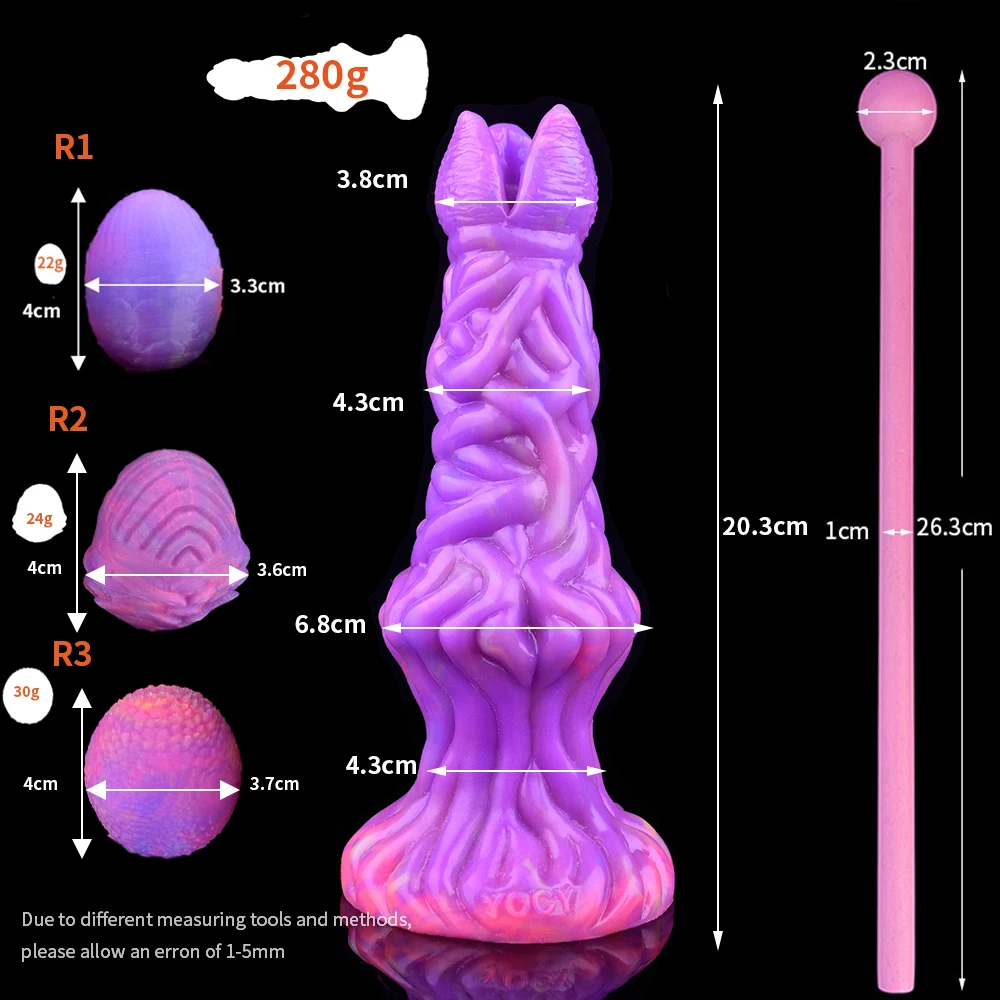 YOCY Glowing Push On Ovipositor Toy Anal Trainer Lay-Egg Fantasy Vaginal Prostate Climax Alien Sex Toys For Women Men