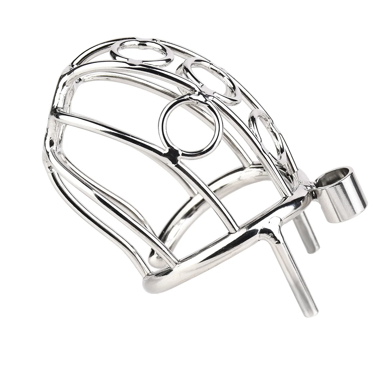 Stainless Steel Male Chastity Device with Removable PA Puncture Cock Cage Arc Penis Ring Sex Toys for Men Erotic Urethral Lock