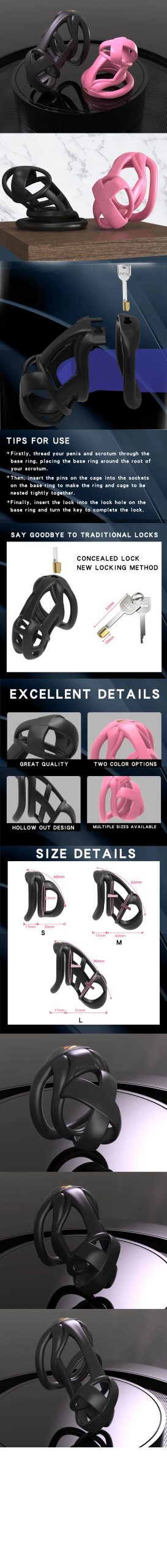 2025 NEW The Model X Male Chastity Device Sleeve Cock Cage Mini Lock with 4 Penis Rings Bondage Fetish Adult Sex Toy for Men