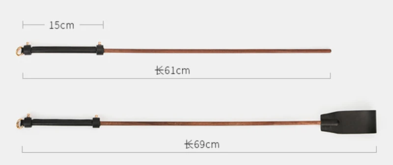 Genuine Leather+Walnut Wood Horse Whip Paddle,Rivet Reinforcement Handle Riding Crop Party Flogger Horse Riding