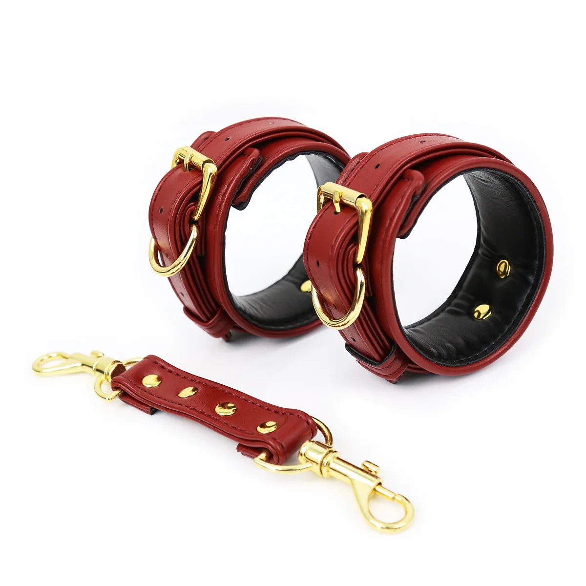 Thierry 4 Pcs/Set PU Leather Handcuffs Leg Cuffs Waist Belt Bondage Restraints Set ,BDSM Sex Toys for Couples Adult Games