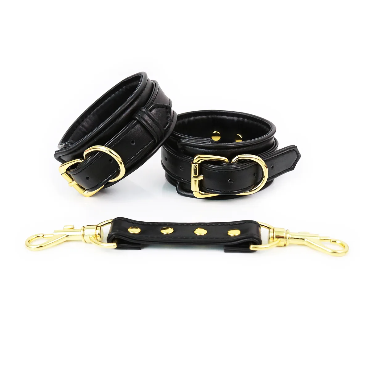 Thierry 4 Pcs/Set PU Leather Handcuffs Leg Cuffs Waist Belt Bondage Restraints Set ,BDSM Sex Toys for Couples Adult Games