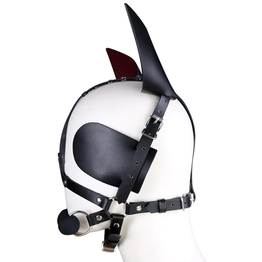 BDSM Fetish Bondage a bridle Hood Mask Harness Bone Mouth Gag Slave Fetishism Sex Toys for Couples