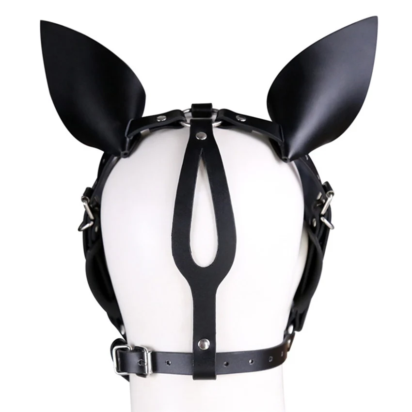 BDSM Fetish Bondage a bridle Hood Mask Harness Bone Mouth Gag Slave Fetishism Sex Toys for Couples