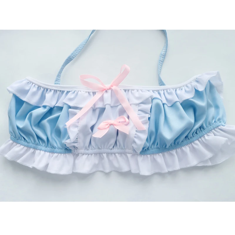 AniLV Kawaii Girl Anime Cafe Clerk Maid Unifrom Outfits Women Cute Lolita Blue Pajamas Pool Party Waiter Costumes Cosplay