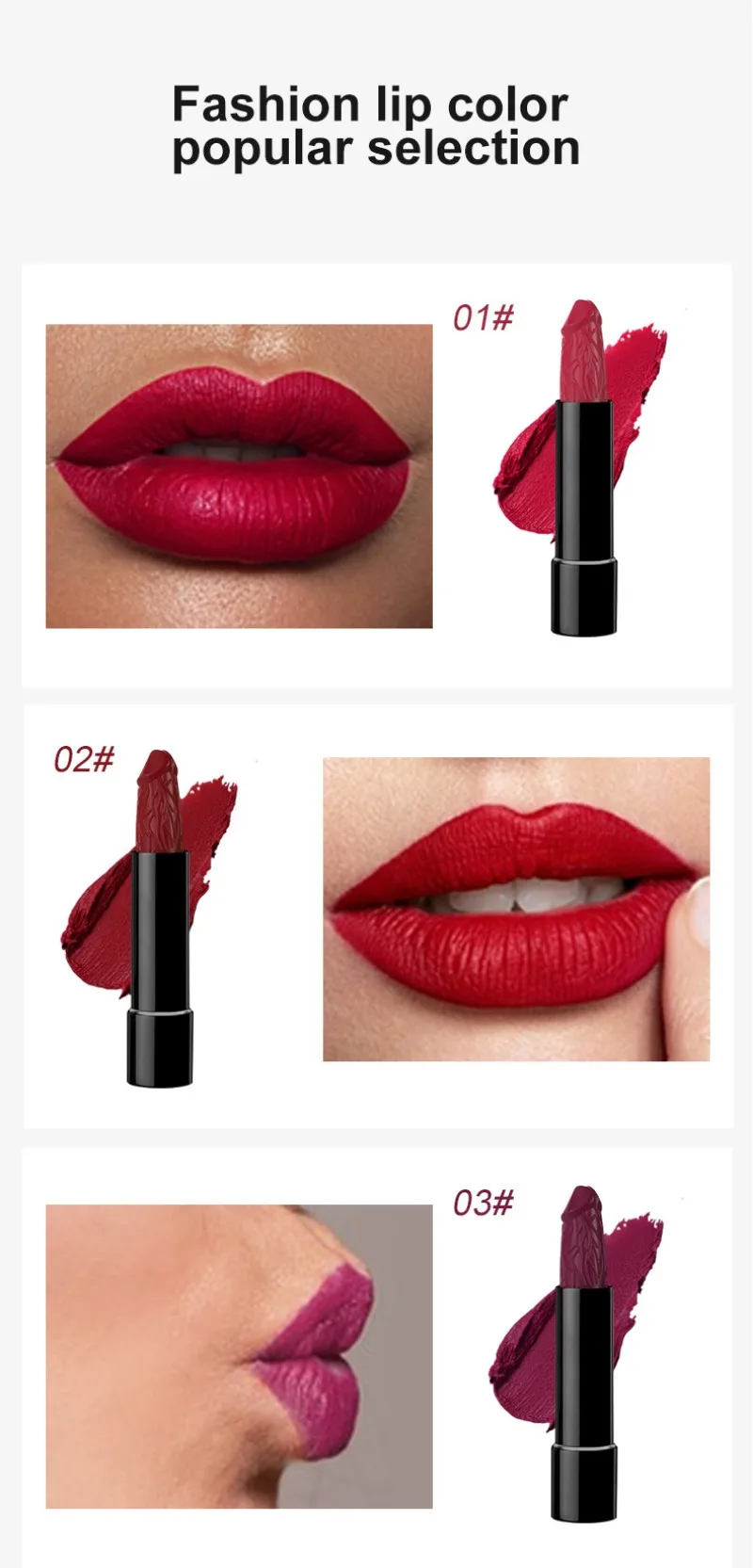 Funny Penis Shape Lipstick Mushroom Long Lasting Moisture Cosmetic Lipstick Red Lip Matte Lipstick Makeup Gift maquillage