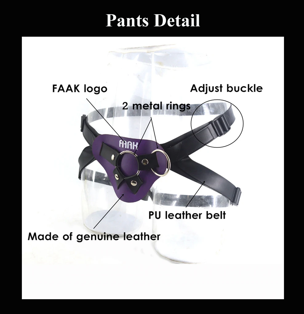 FAAK Harness Strap-ons Bottom Leather Strap on Dildo penis Adjustable Bondage Sex Toys For Women lesbian Sex Products sex shop