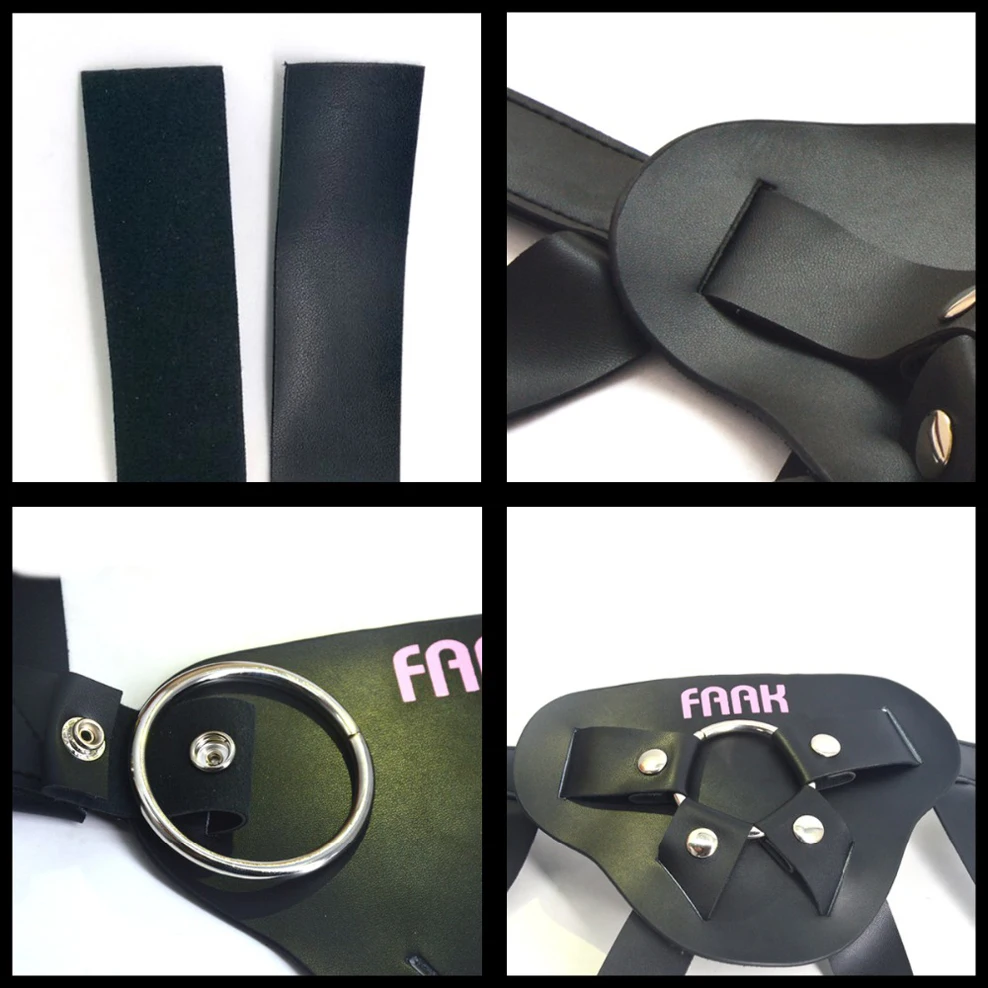 FAAK Harness Strap-ons Bottom Leather Strap on Dildo penis Adjustable Bondage Sex Toys For Women lesbian Sex Products sex shop