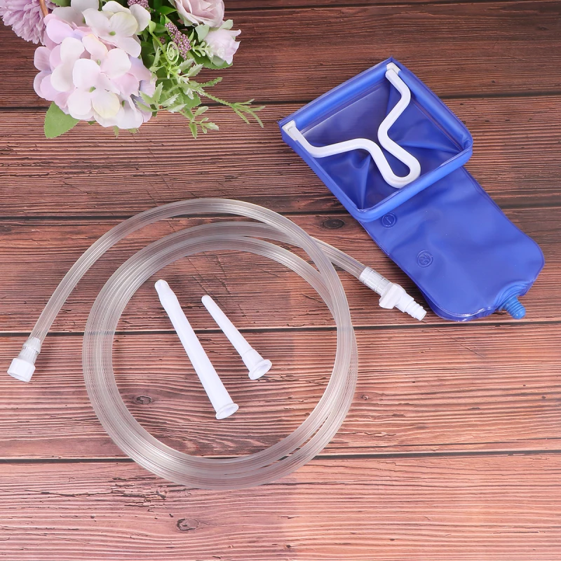 Enema enema bag Bag Water& Coffee Enemas Home Cleansing Set with Tubing Hot Water Bottle& Home Enema Blue enema tubes 2L