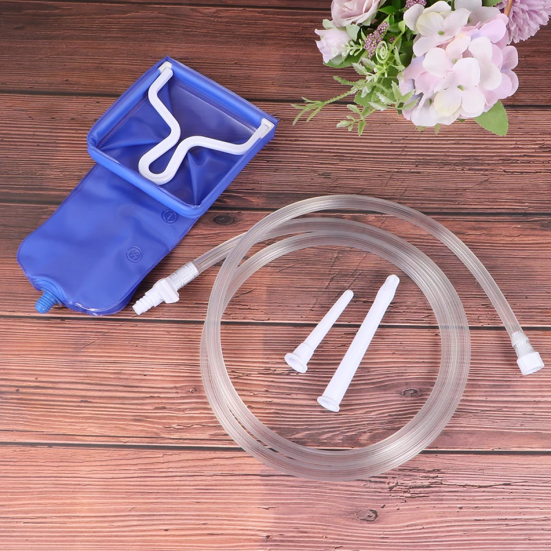 Enema enema bag Bag Water& Coffee Enemas Home Cleansing Set with Tubing Hot Water Bottle& Home Enema Blue enema tubes 2L