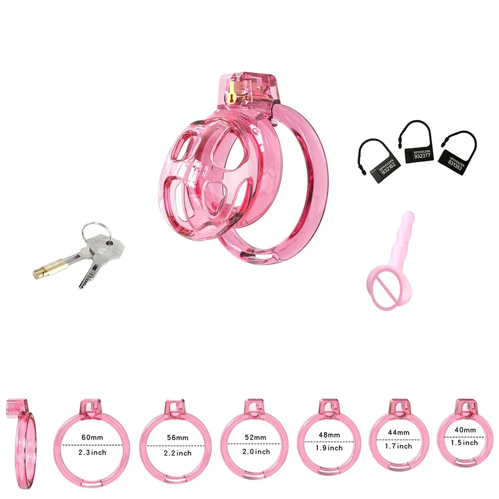 Super Soft Silicone Chastity Cage with 6 Size Base Rings Hidden Lower Body Device Comfortable Cock Cage for Adult Intimate Play